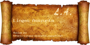 Linges Asszunta névjegykártya